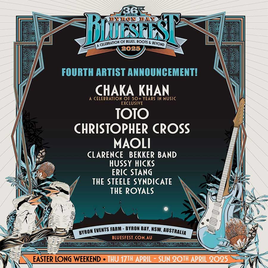 Byron Bay Bluesfest 2025 Australia fouth wave poster