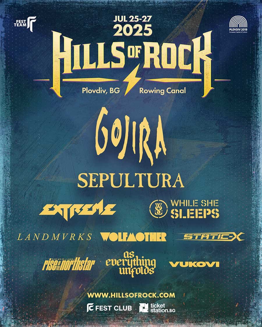 Hills of Rock Festival 2025 Bulgaria 1st wave poster