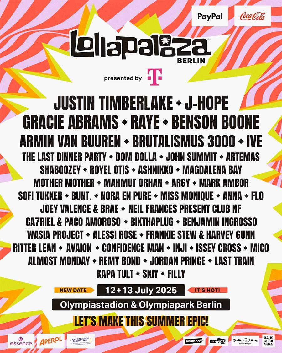 Lollaplaooza Berlin 2025 phase 1 poster