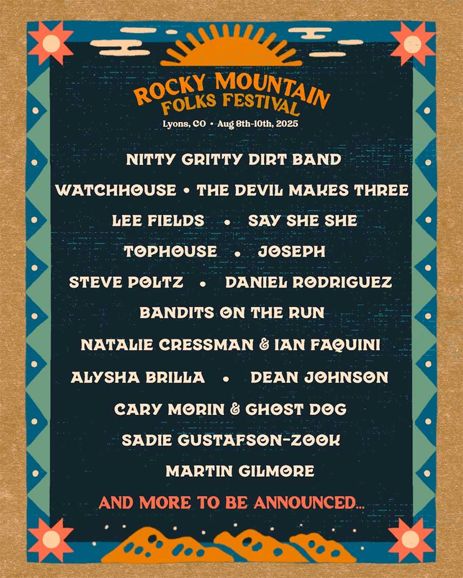 Rocky Mountain Folks Festival USA 2025 poster