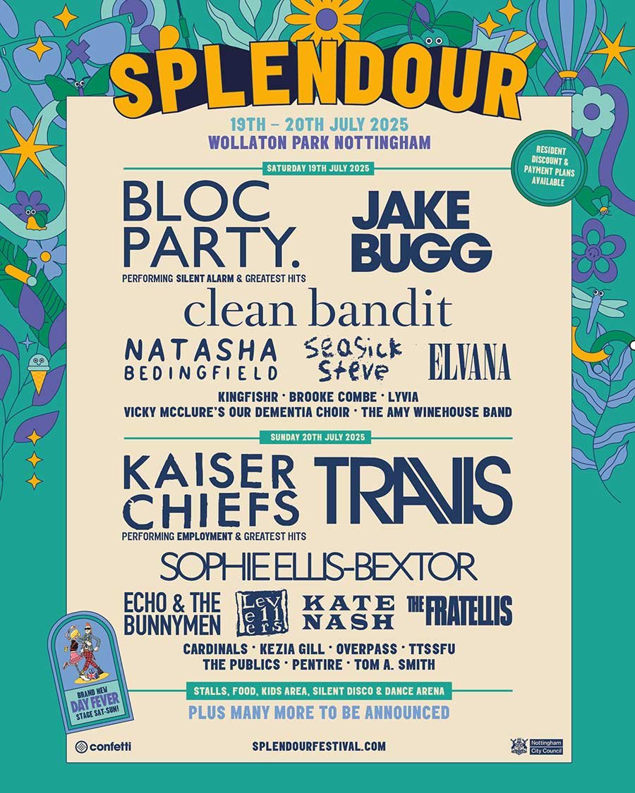 UK Splendour Festival Nottingham 2025 first poster