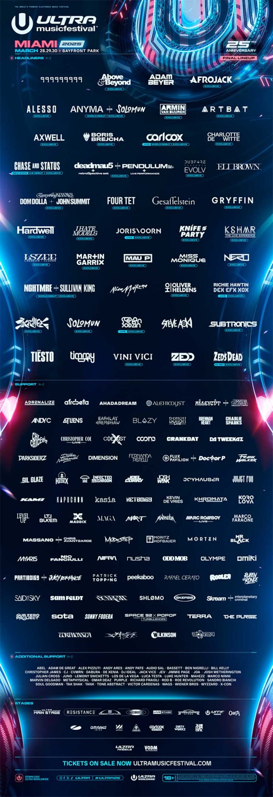 Ultra Music Festival 2025 final poster