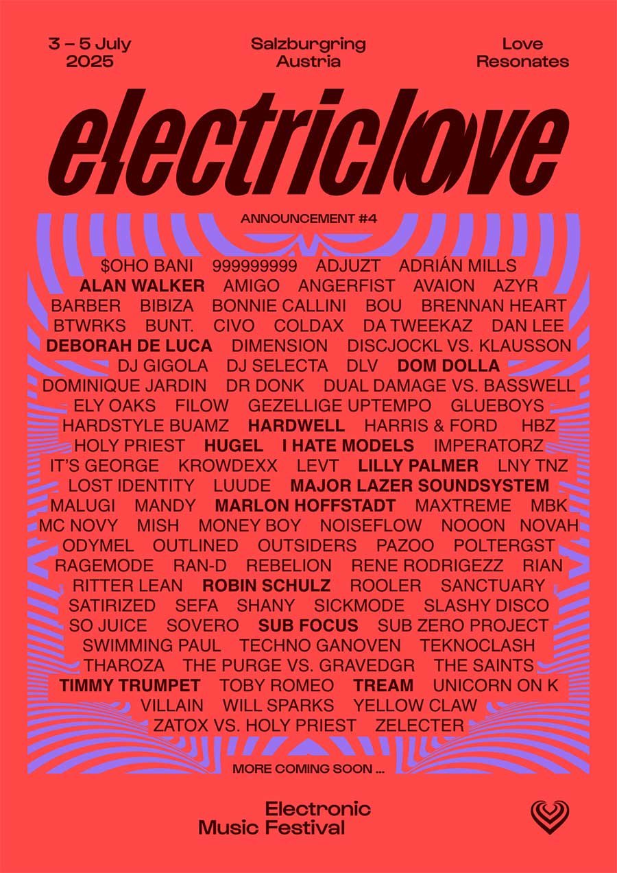 Electric Love Festival Austria 2025 phase 4 poster
