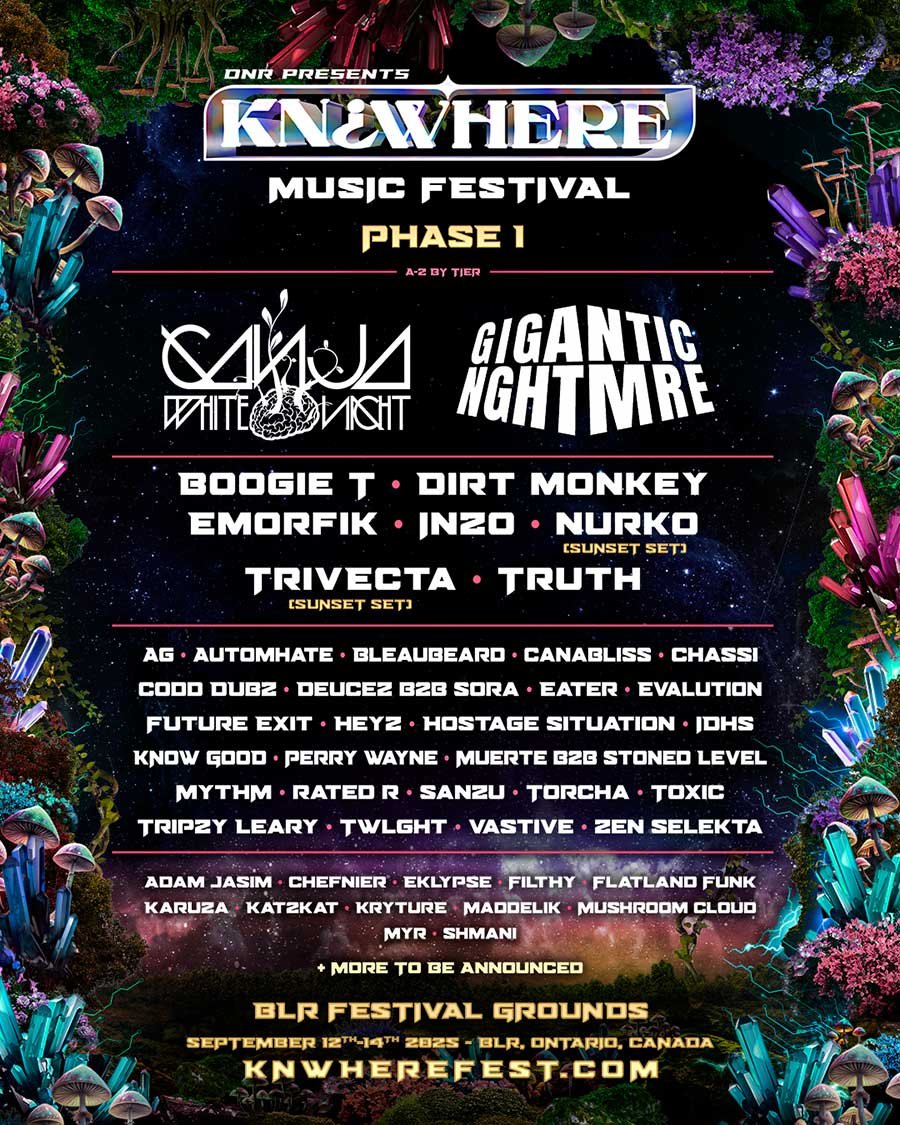 CANADA Knowhere Festival 2025 phase 1 poster