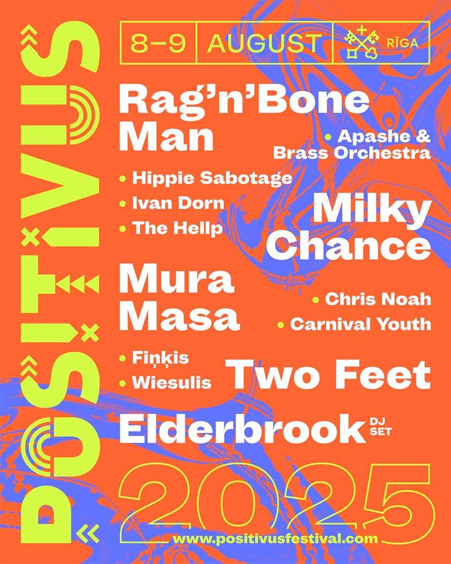 Positivus Festival Latvia 2025 phase 1 poster