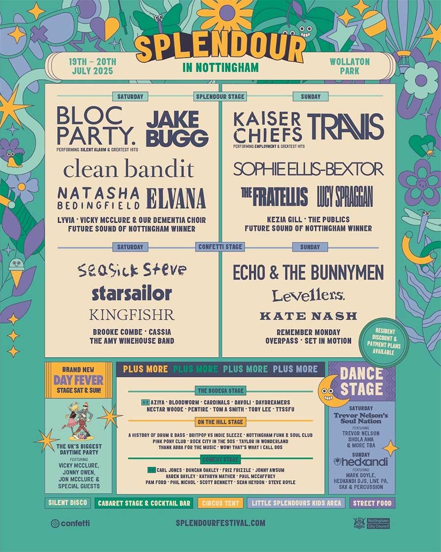 UK Splendour Festival Nottingham 2025 latest poster