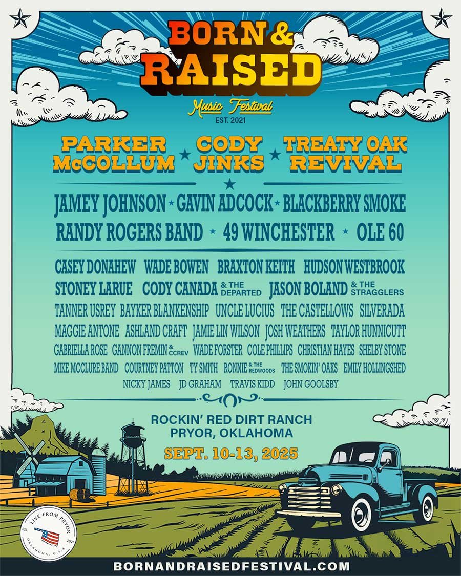 USA Born & Raised Music Festival Oklahoma 2025 poster