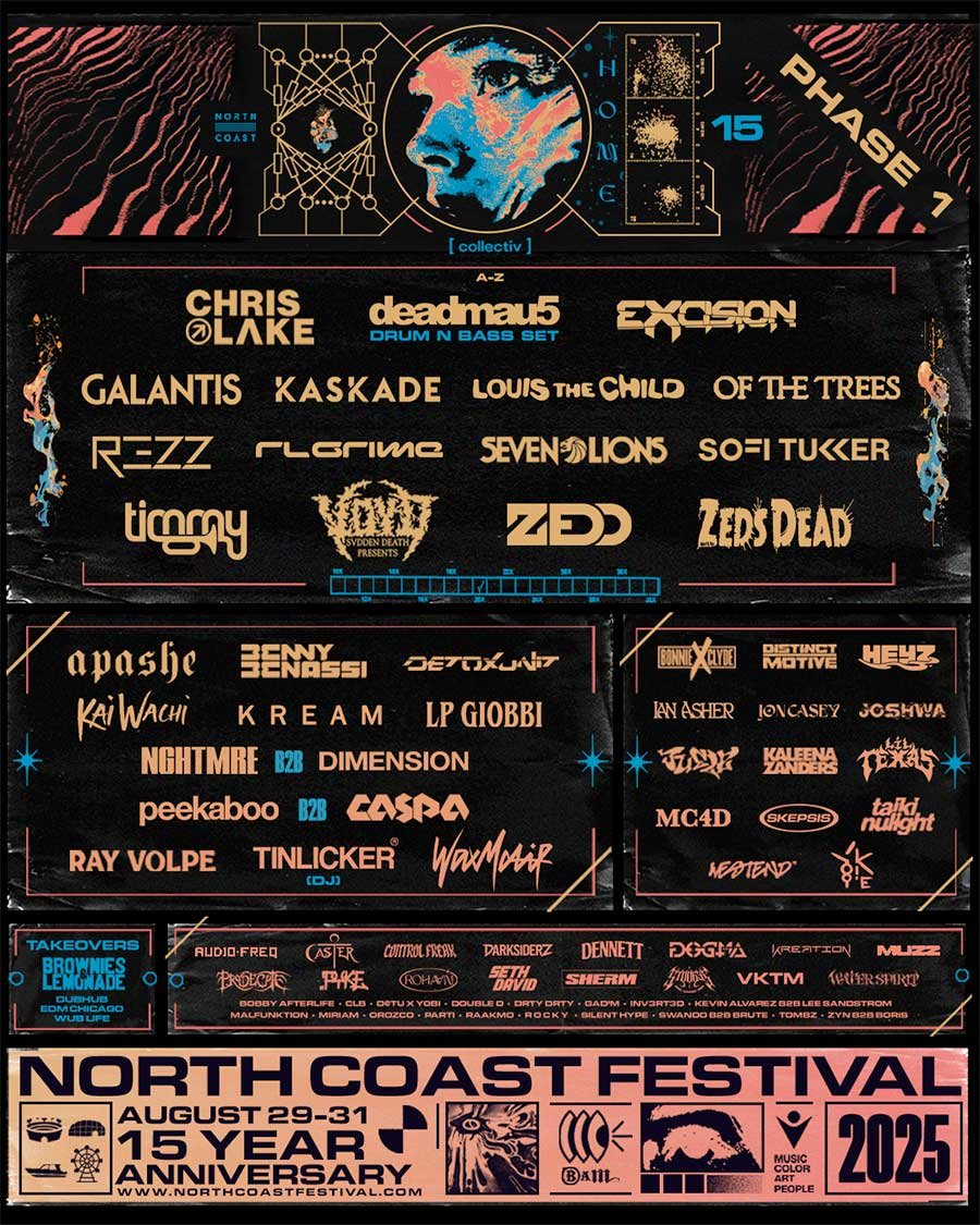 USA North Coast Music Festival Illinois 2025 poster