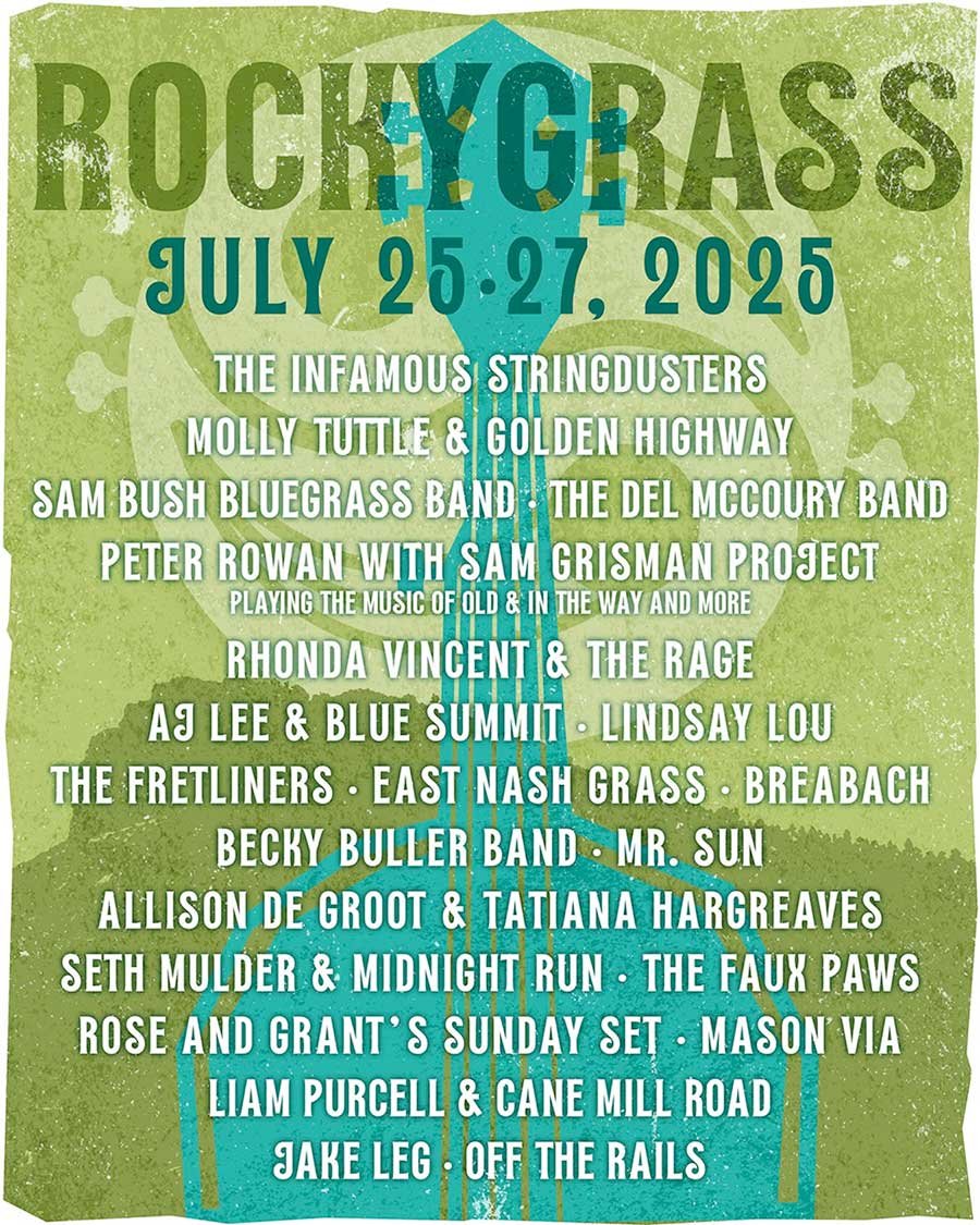 USA RockyGrass Festival 2025 Colorado poster