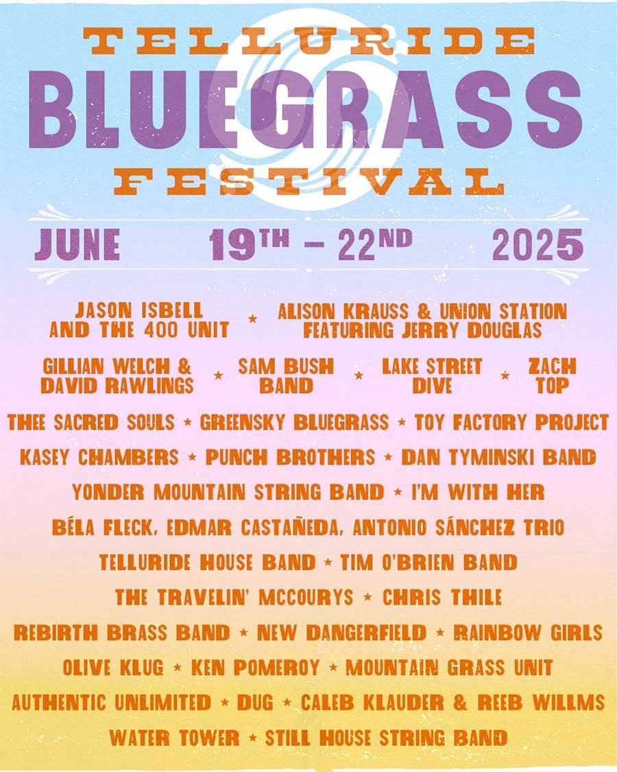 USA Telluride Bluegrass Festival Colorado 2025 poster