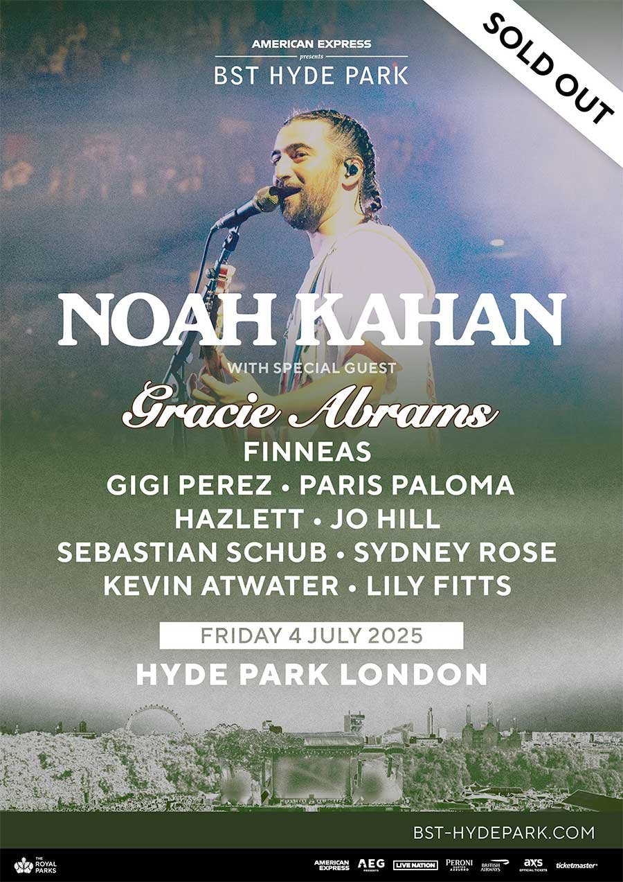 UK Noah Kahan sold out BST Hyde Park poster 2025
