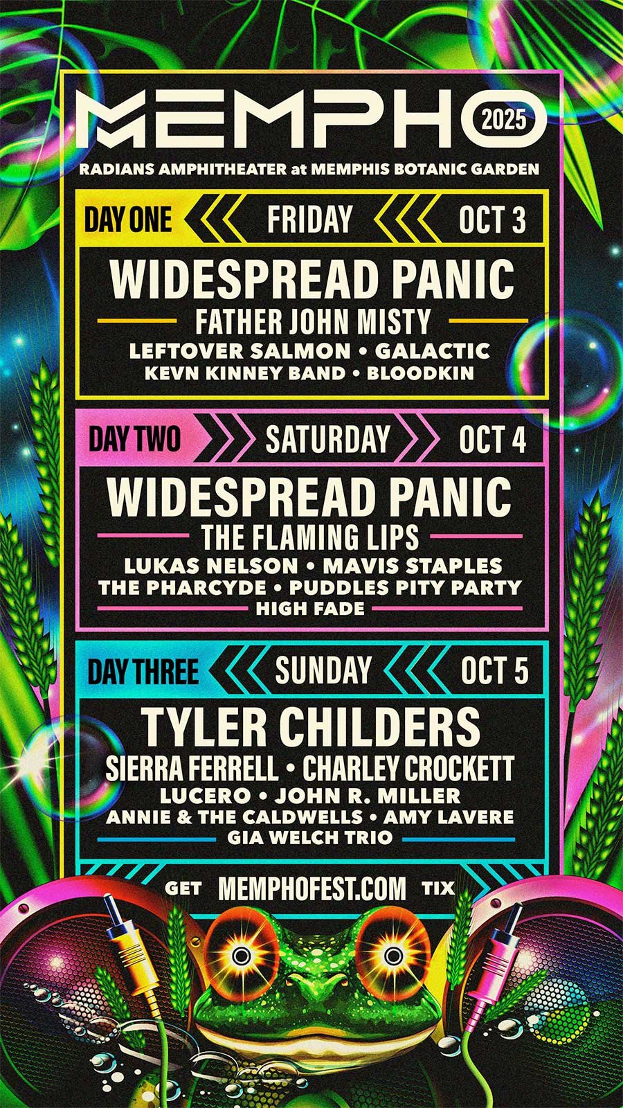 USA Mempho Music festival 2025 daily line up poster