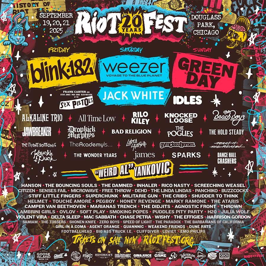 USA Riot Fest Chicago 2025 poster