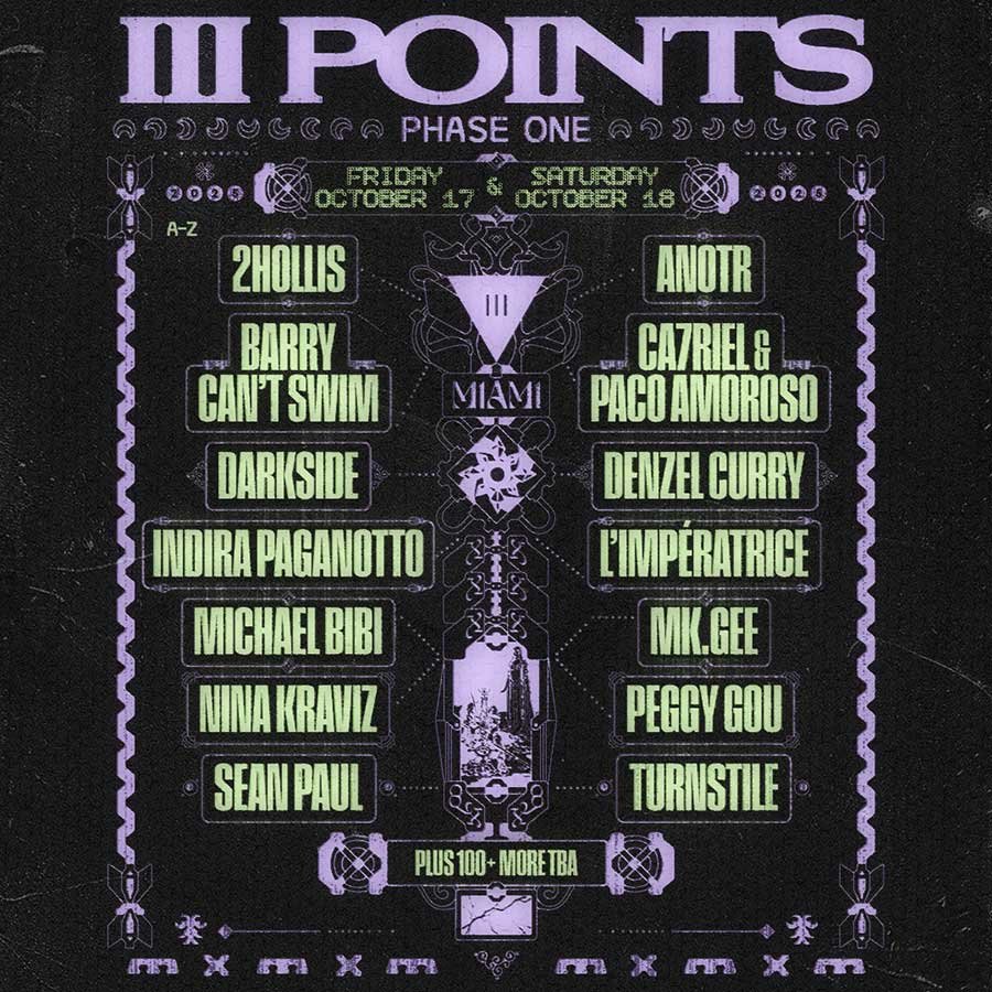 USA III Points Festival Miami 2025 phase 1 poster