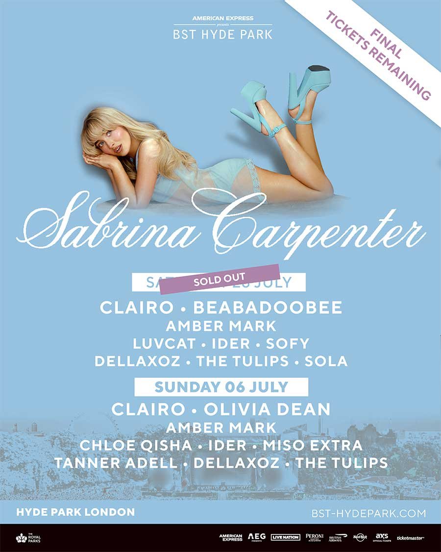 Sabrina Carpenter sold out BST Hyde Park 2025 poster
