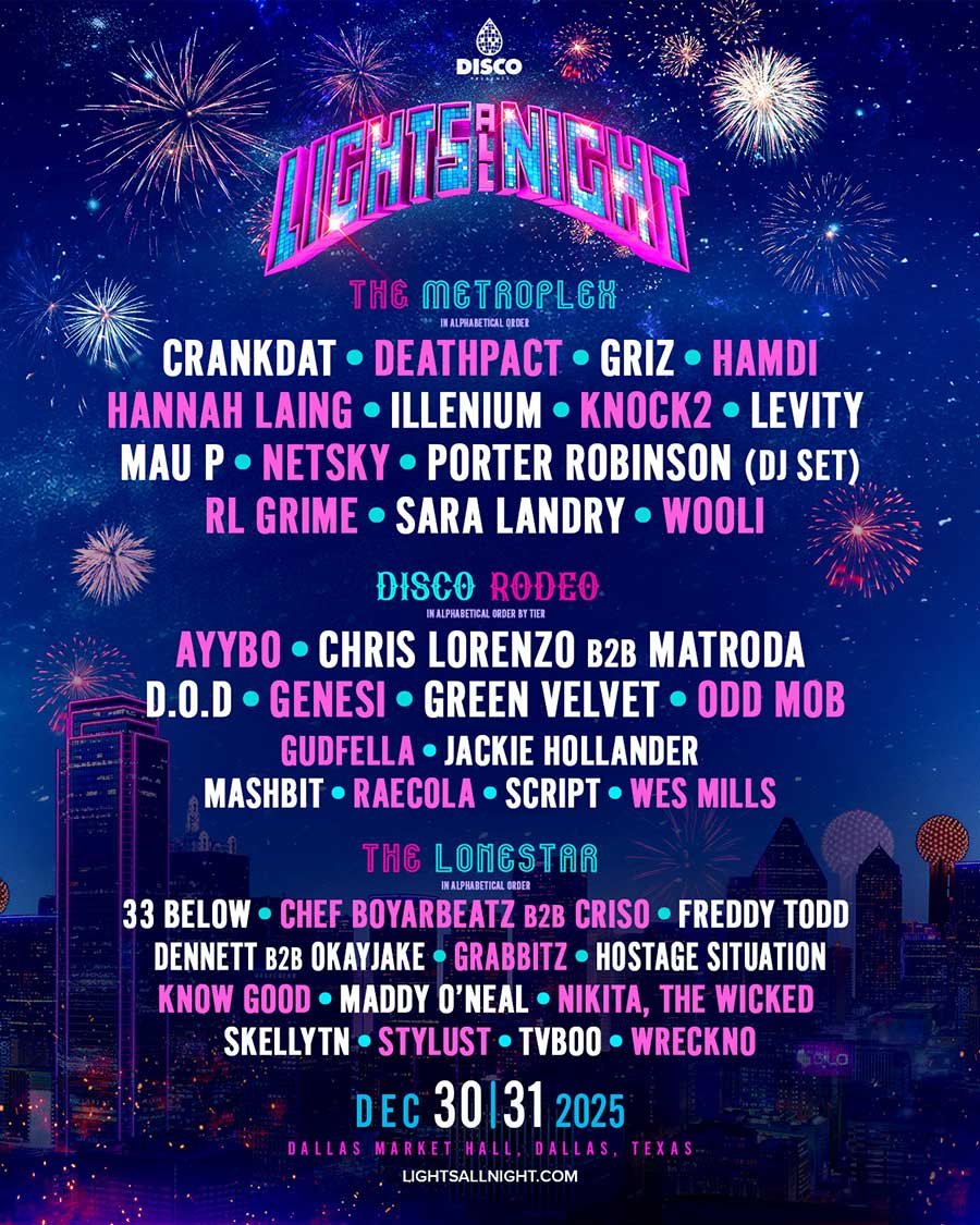 Lights All Night NYE 2025 poster