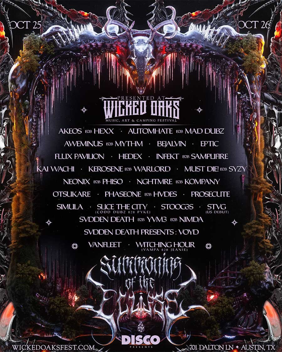Wicked Oaks festival 2025 Summoning Stage poster