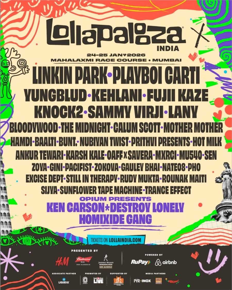 Lollaplaooza India 2026 poster