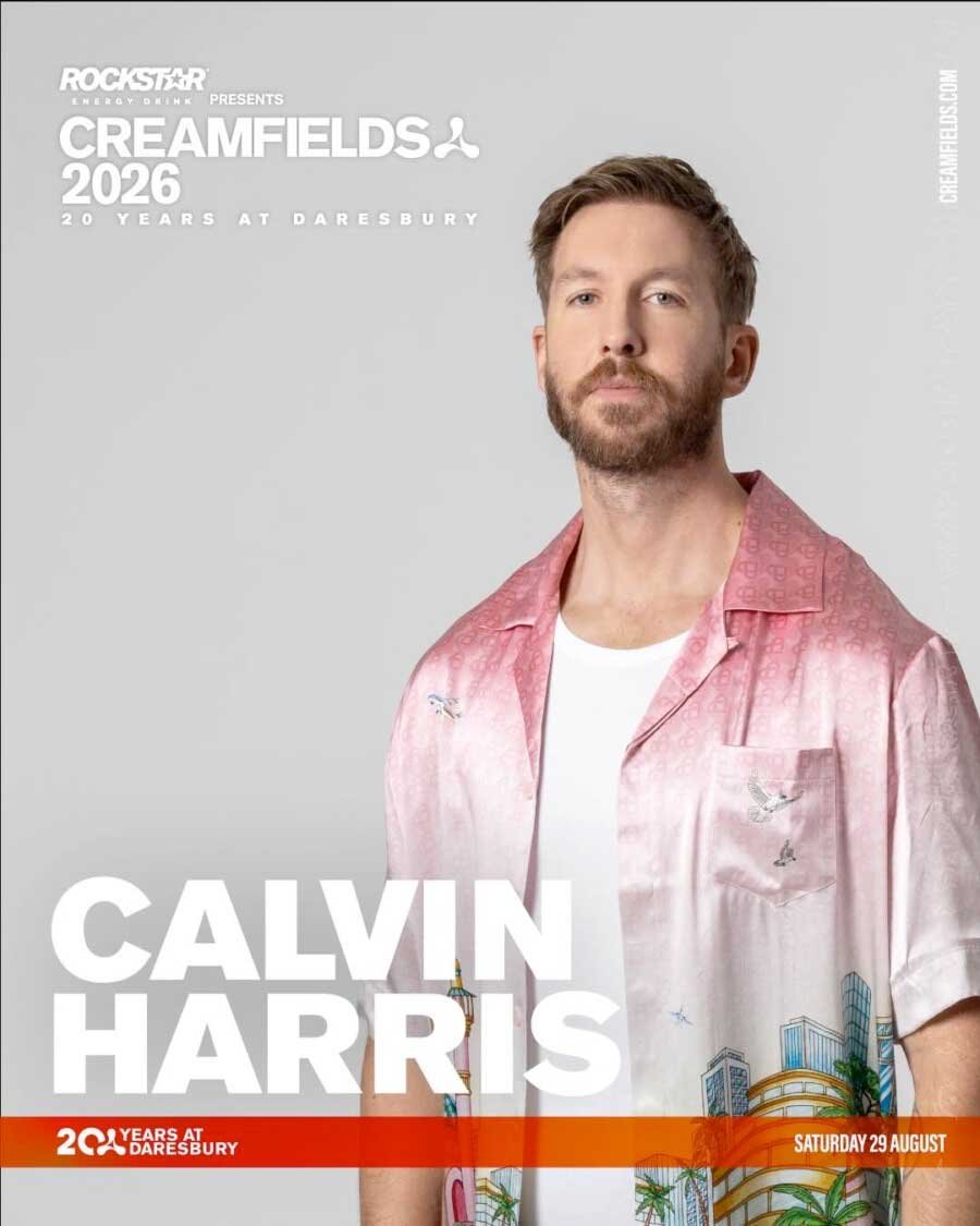 Calvin Harris headlines Creamfields 2026 poster