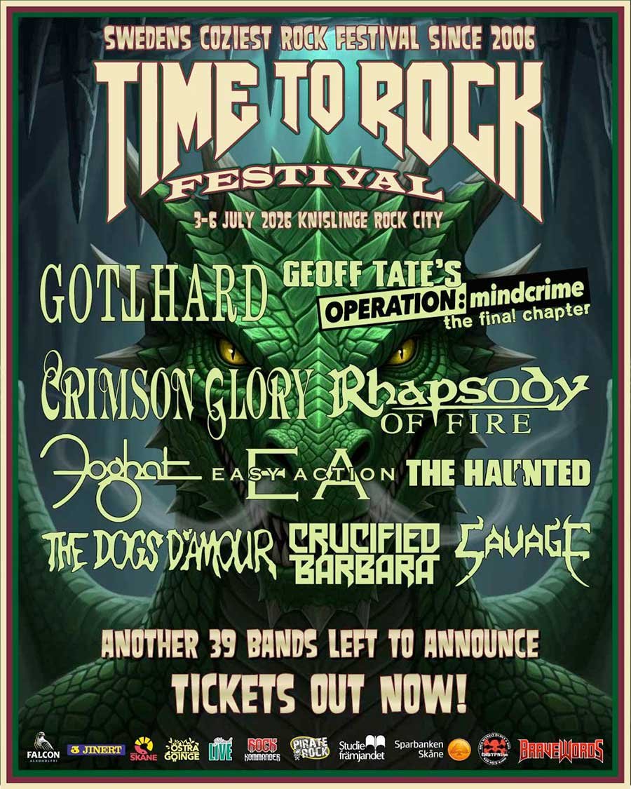 Time To Rock Festival 2026 Sweden poster