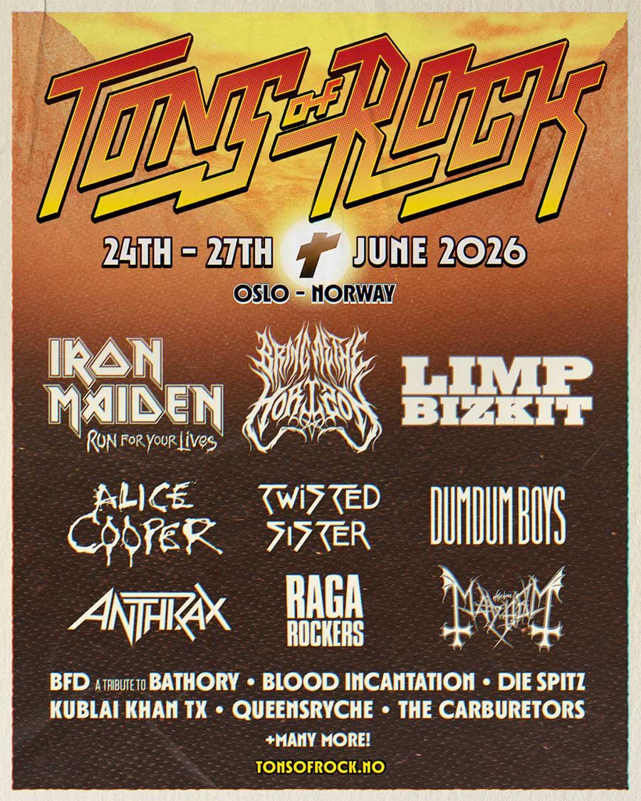 Tons of Rock Norway 2026 first phase poster