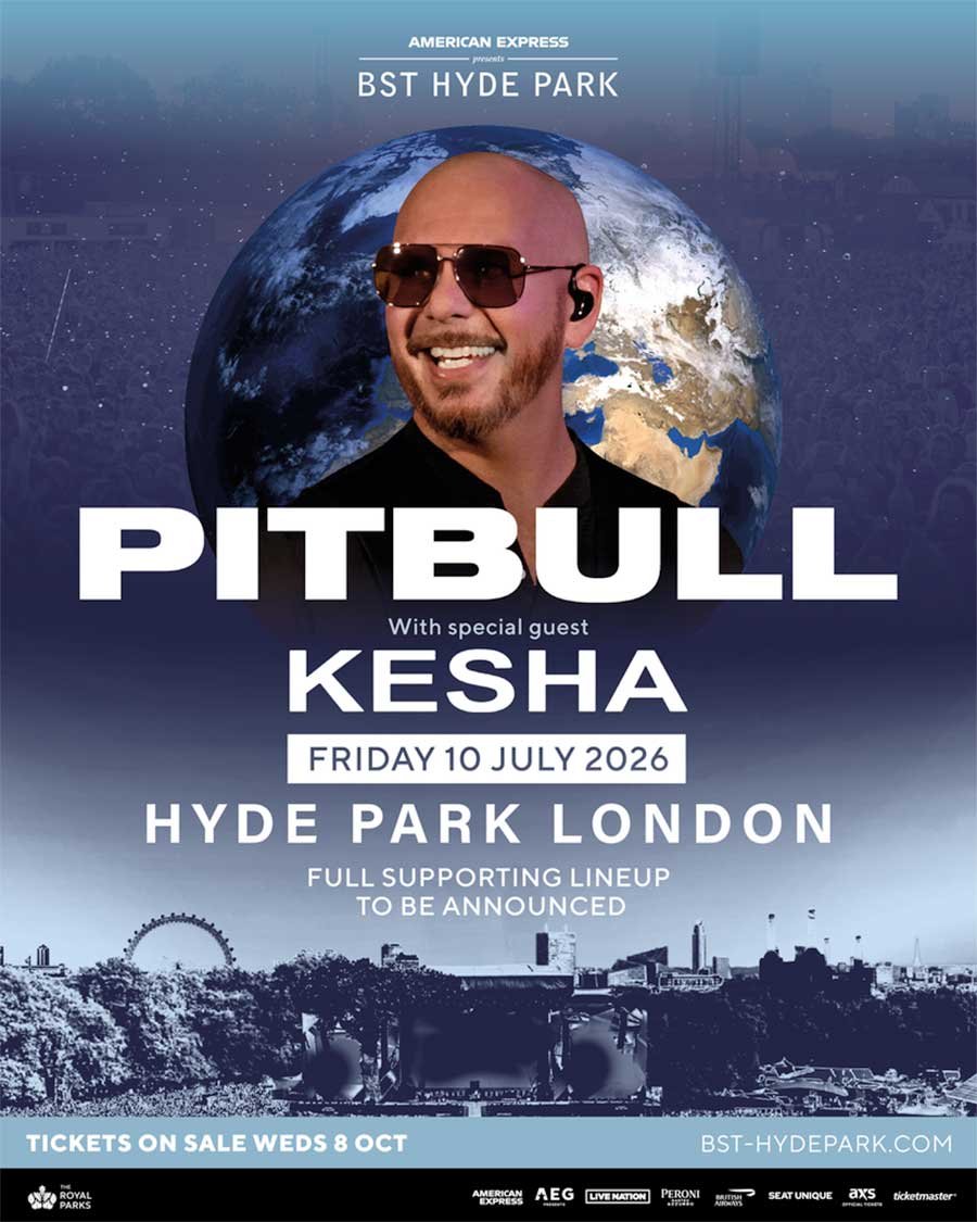 Pitbull headlines BST Hyde Park UK 2026 poster