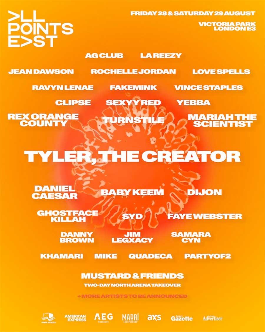 UK All Points East 2026 Tyler The Creator poster