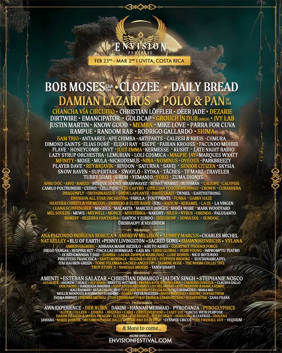 Envision Festival 2026 Costa Rica phase 2 poster