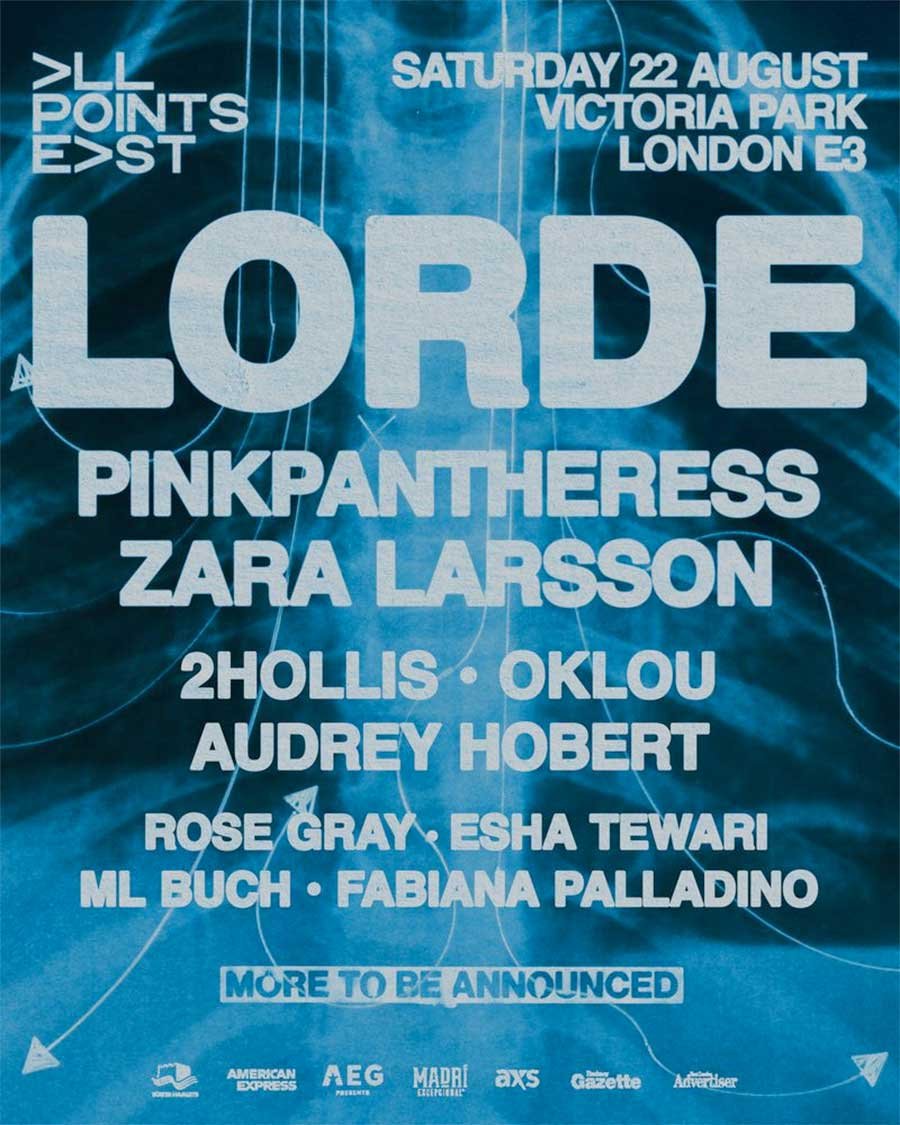 UK All Points East 2026 Lorde poster