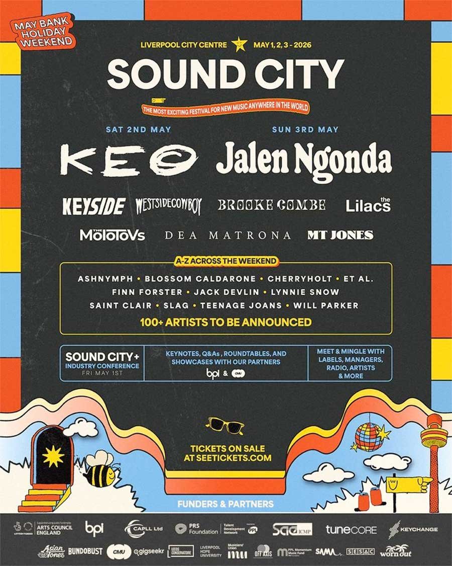 UK Liverpool Sound City 2026 phase 1 poster
