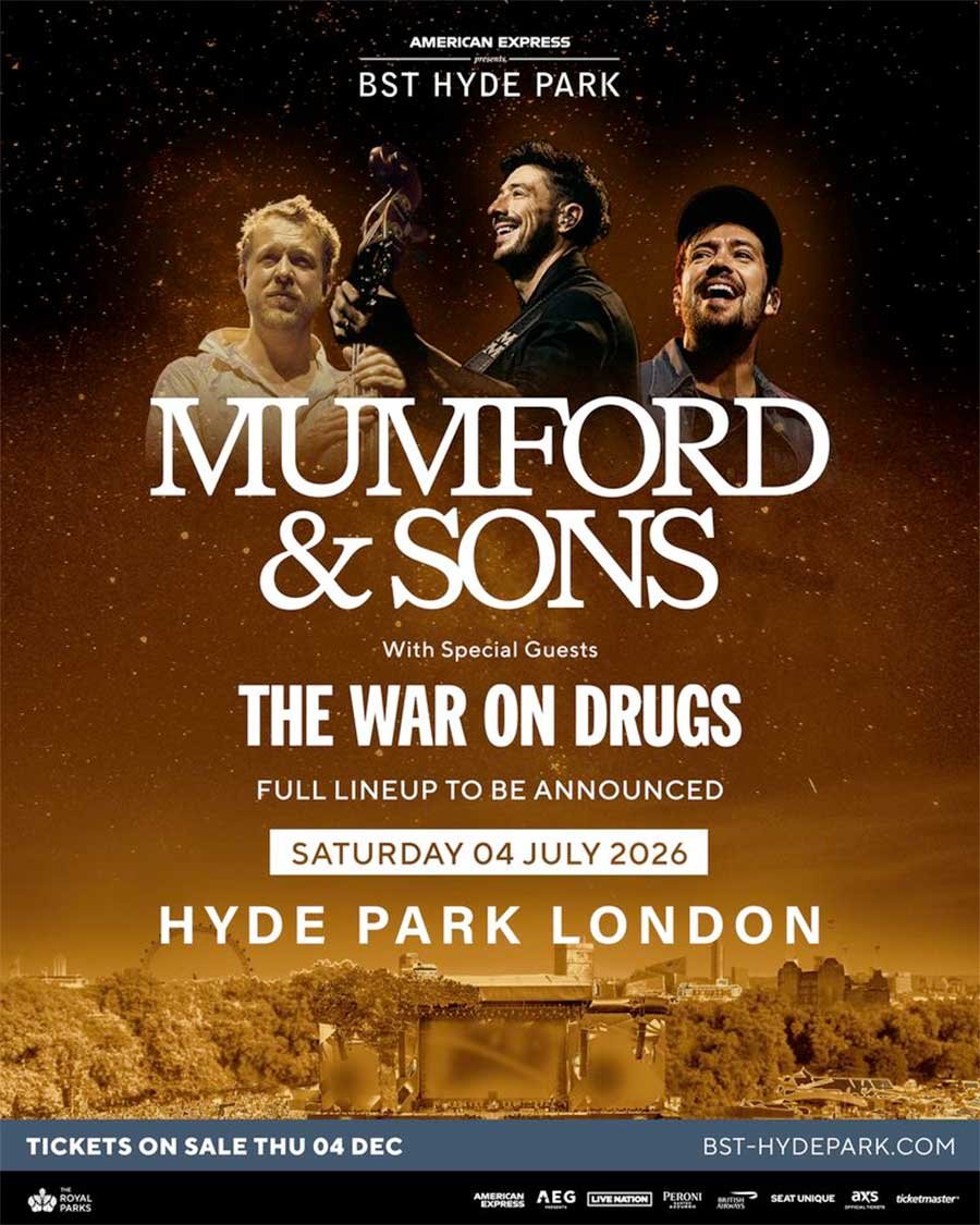 UK Mumford and Sons headline BST Hyde Park 2026 poster