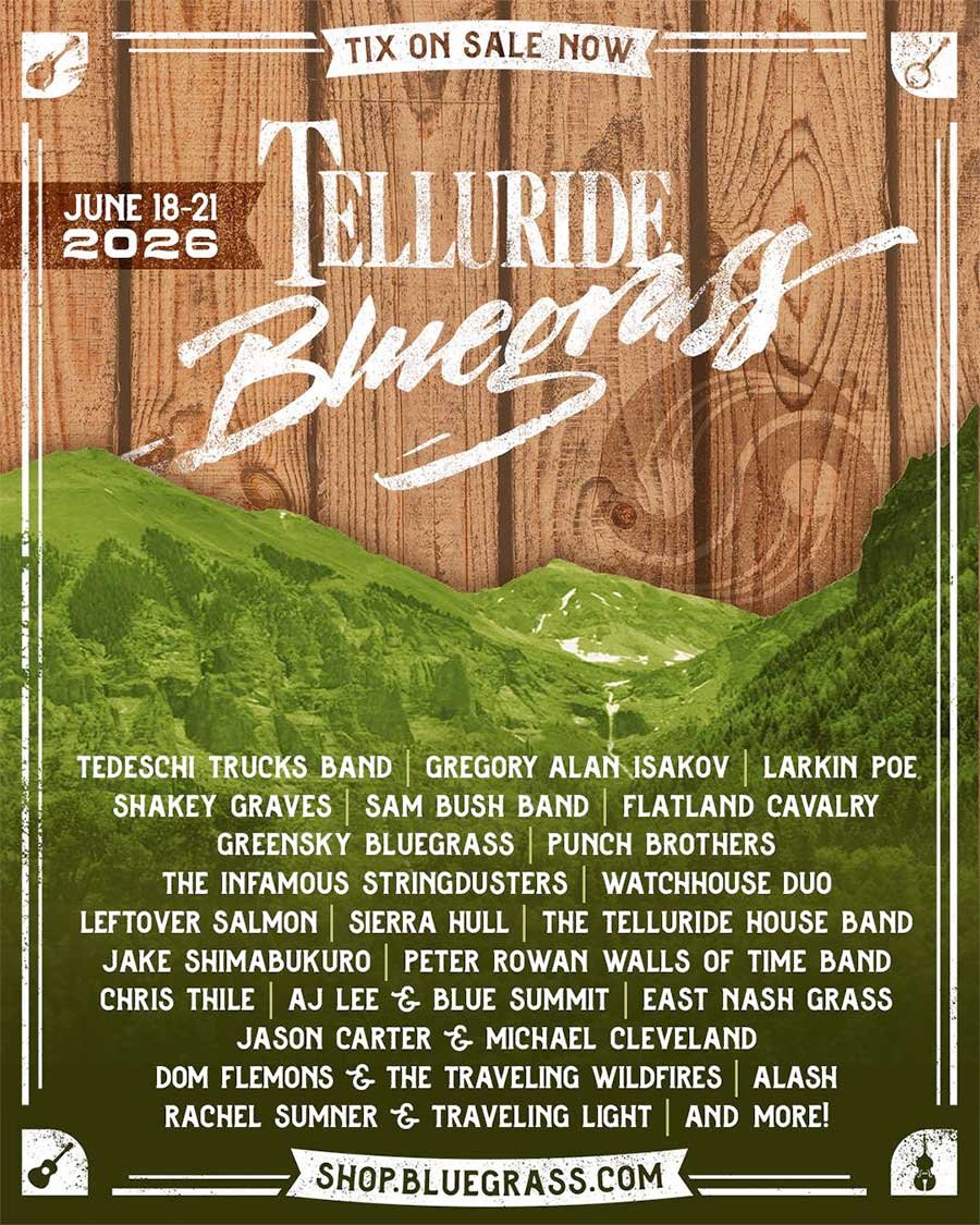 USA Telluride Bluegrass Festival 2026 poster