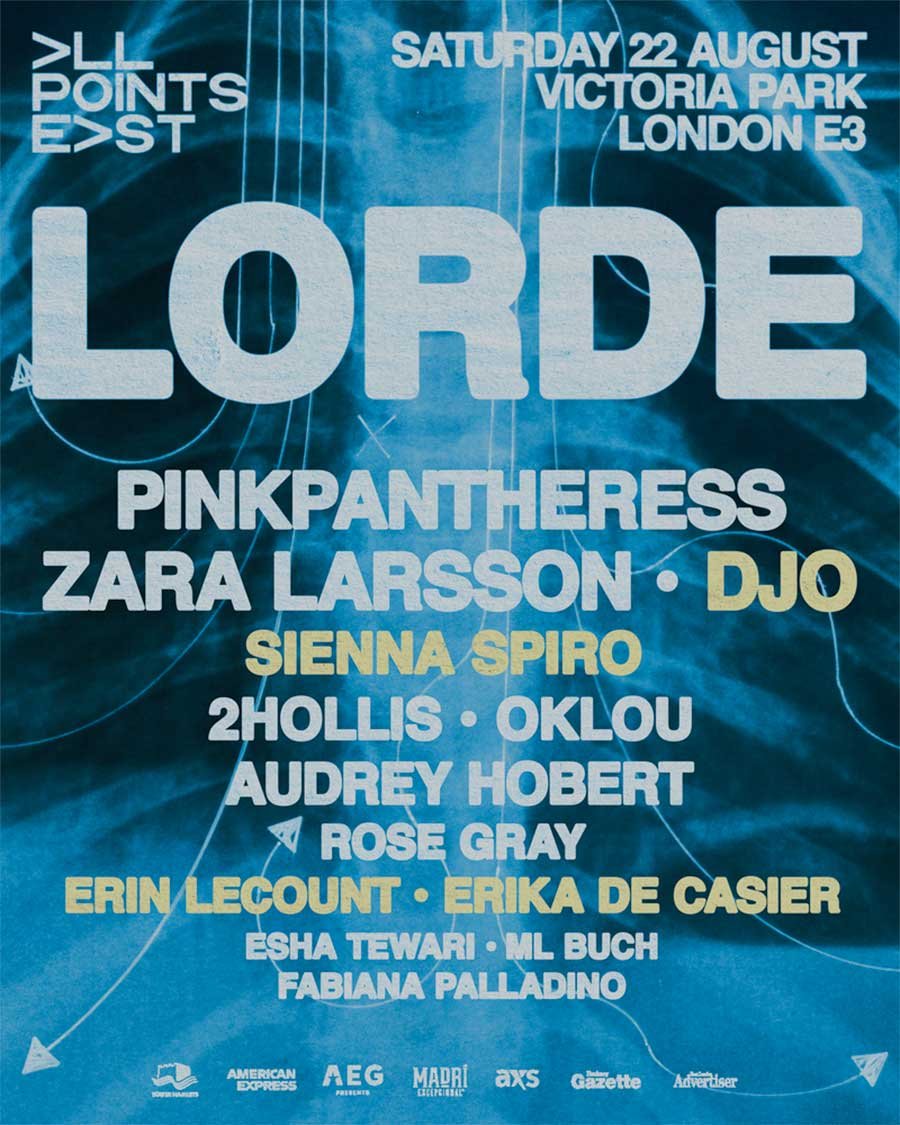 UK All Points East Lorde support poster 2026