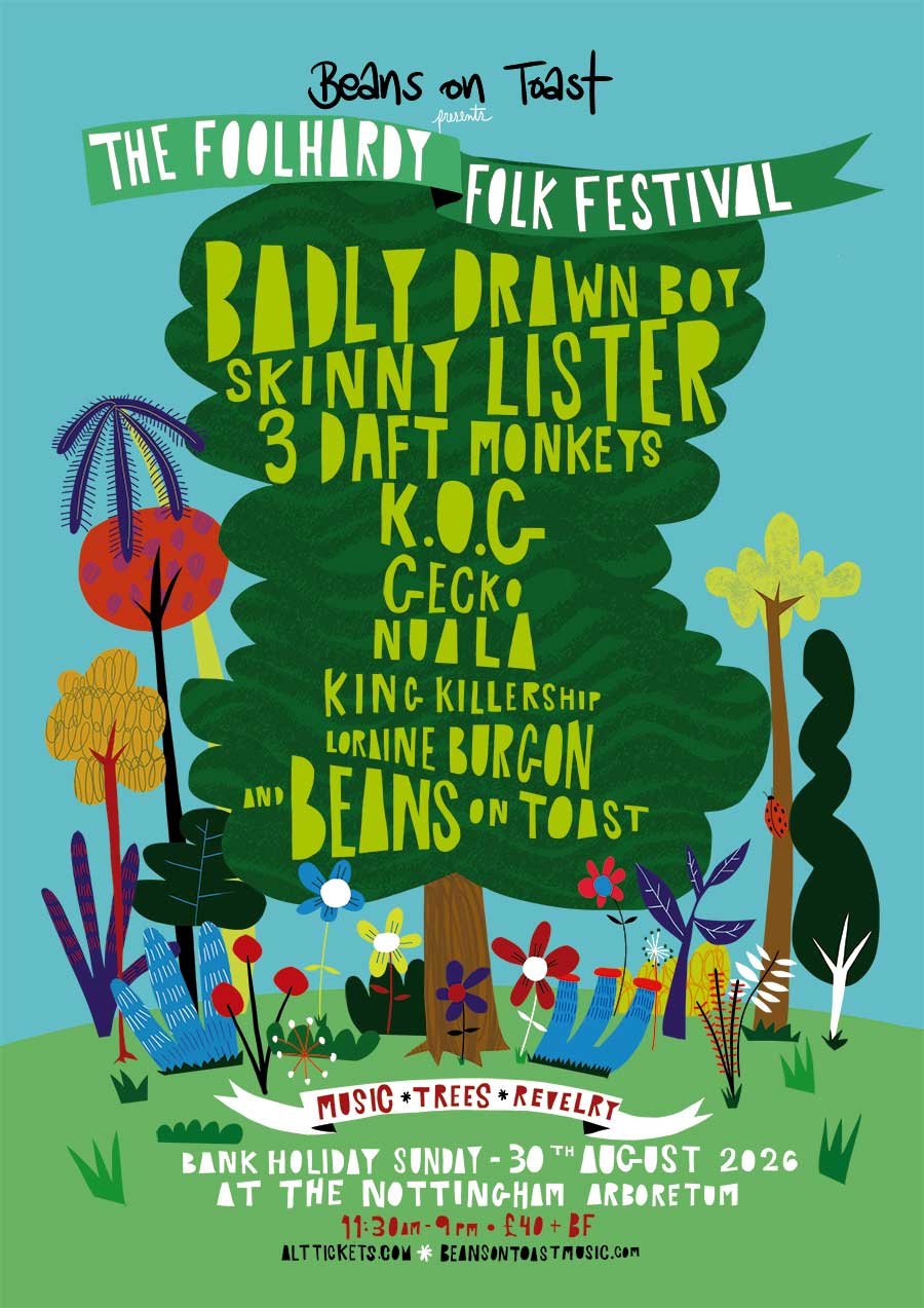 UK The Foolhardy Folk Festival 2026 phase 1 poster