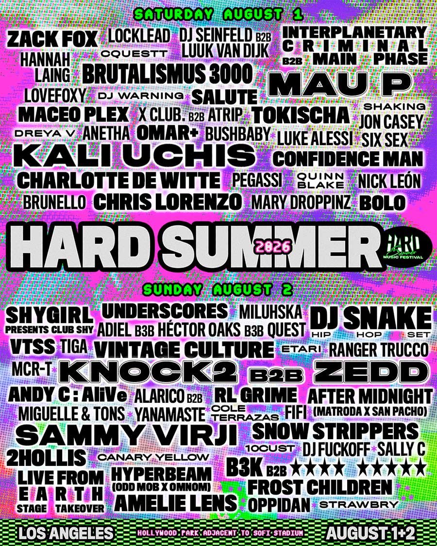 USA HARD Summer Festival 2026 poster