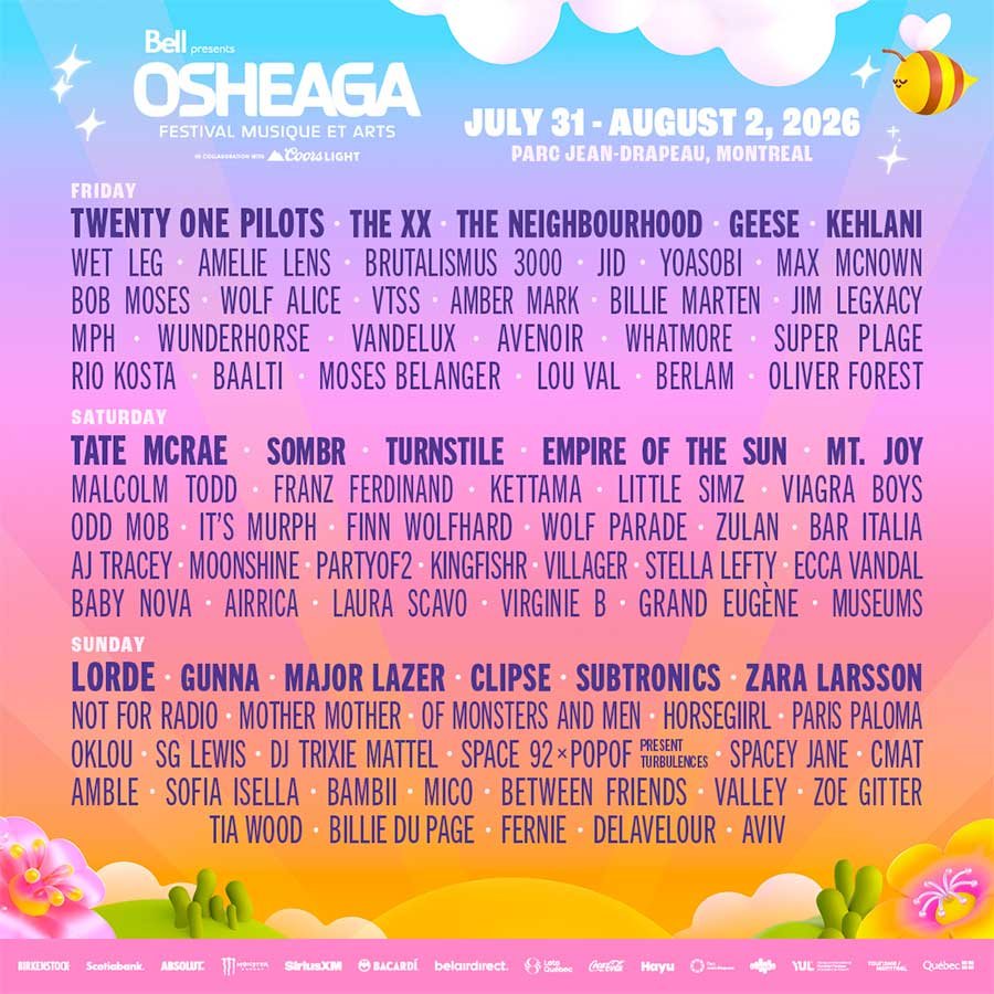 Canada Osheaga Festival 2026 poster