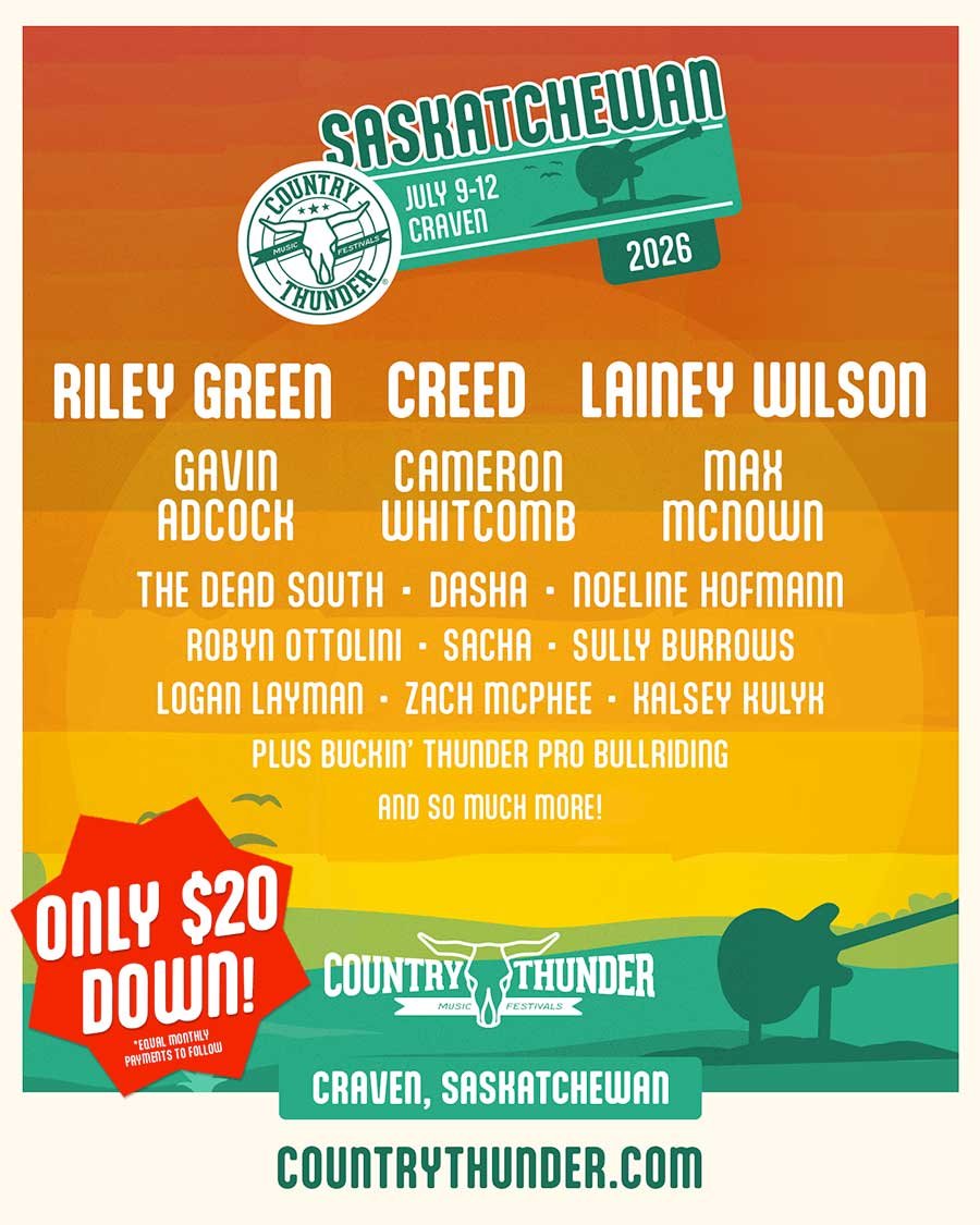 Country Thunder Saskatchewan 2026 latest poster
