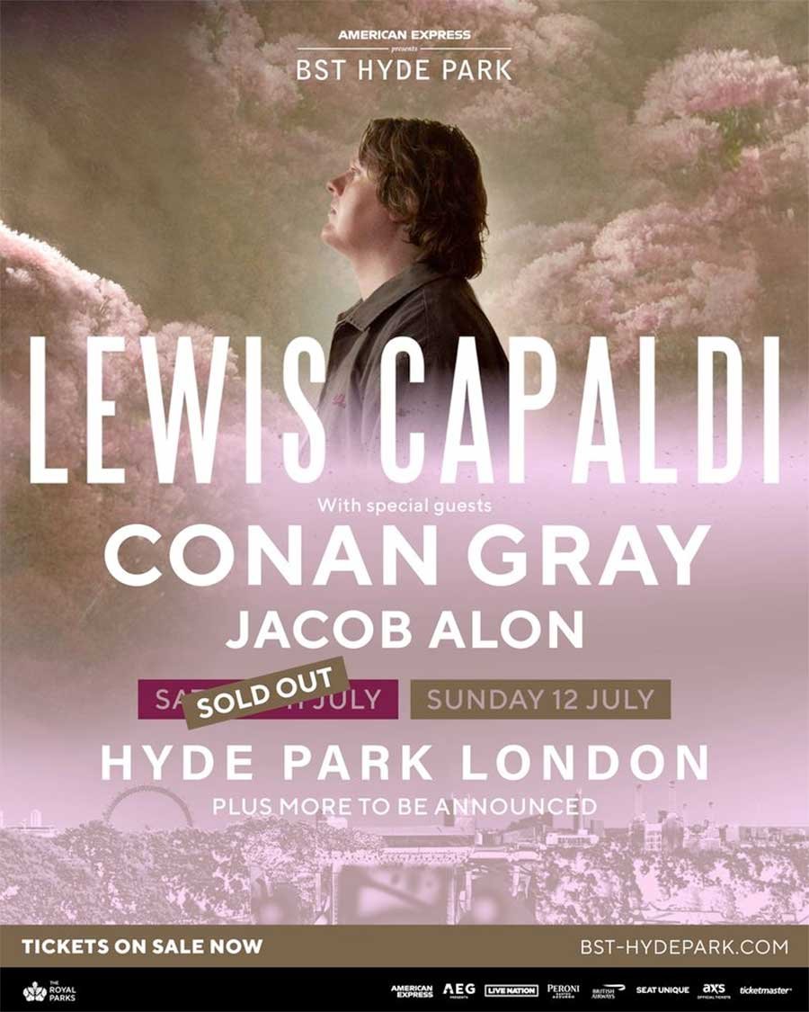 UK Lewis Capaldi adds support for BST Hyde Park 2026 poster
