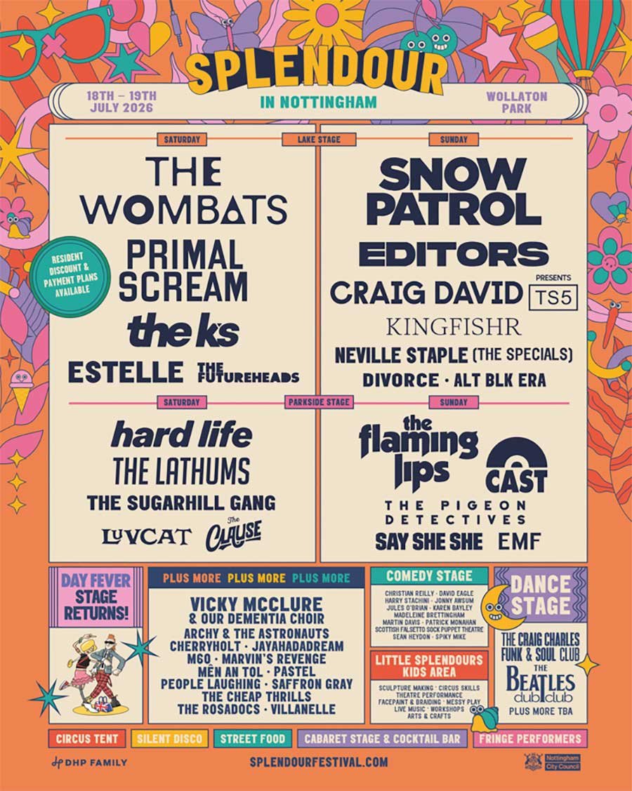 UK Splendour Festival 2026 phase 2 poster