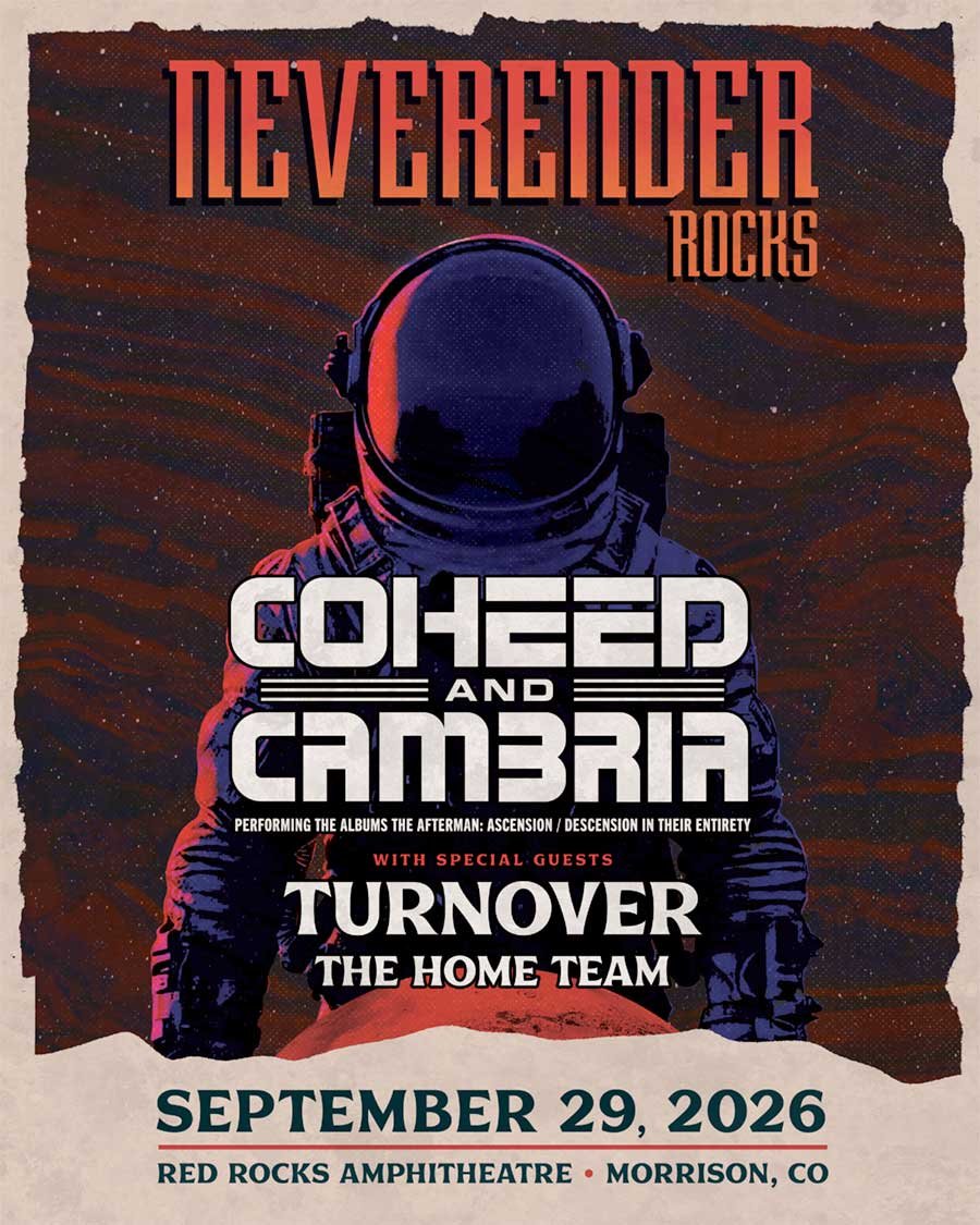 USA Coheed and Cambria Neverender Rocks 2026 poster