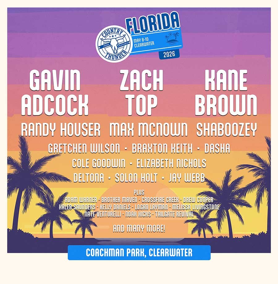 USA Country Thunder Florida 2026 new venue poster