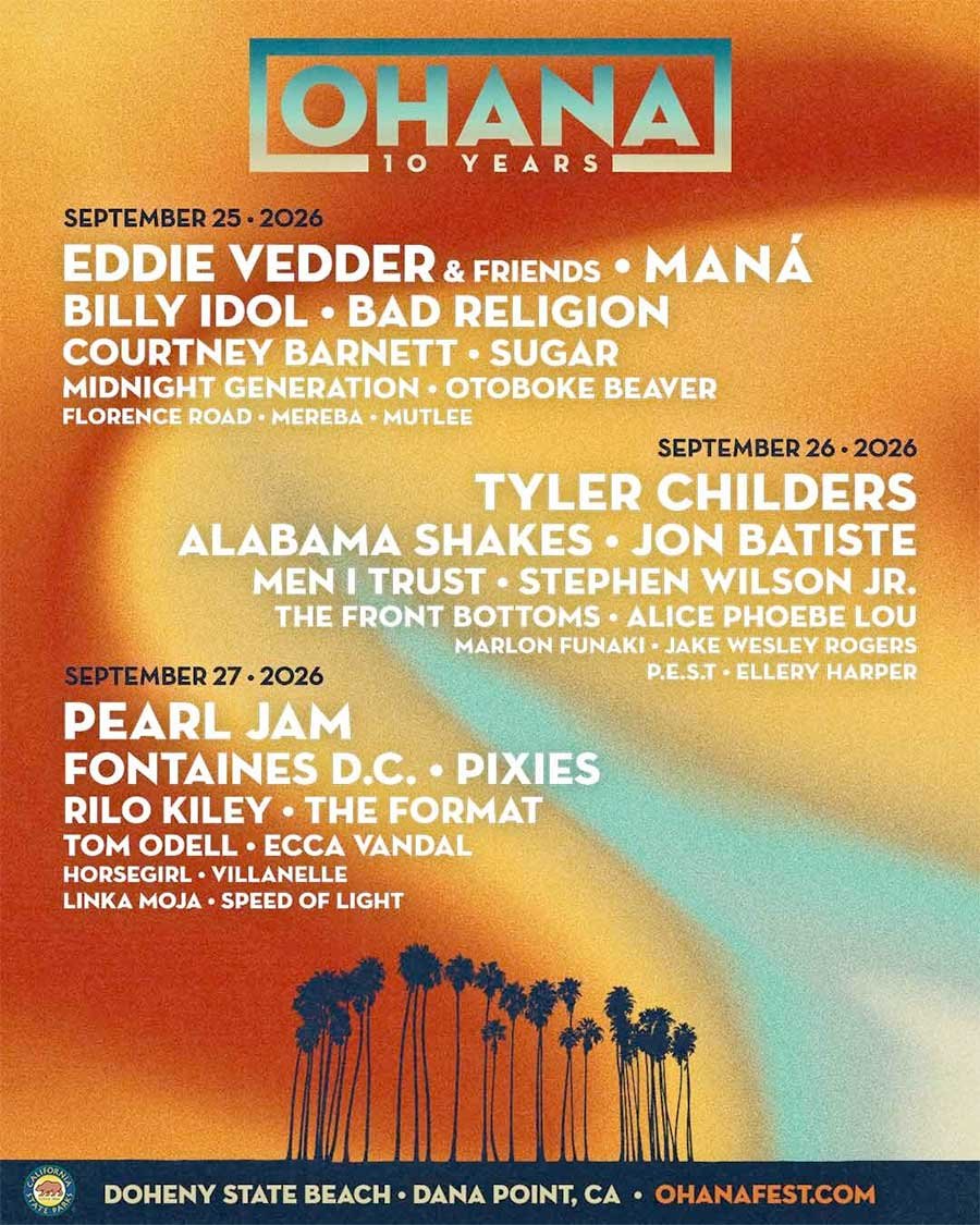 Ohana Festival USA 2026 daily poster