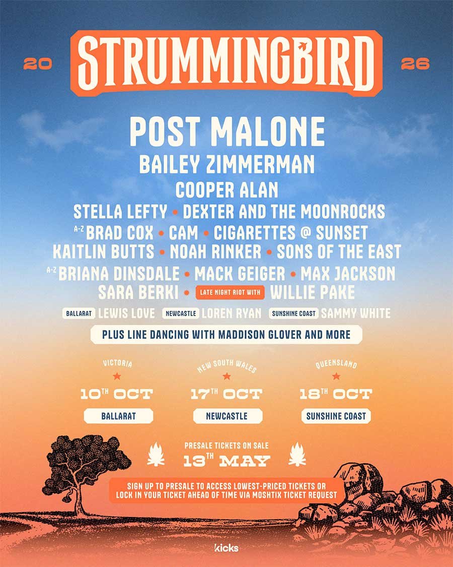 Strummingbird Festival 2026 Australia poster