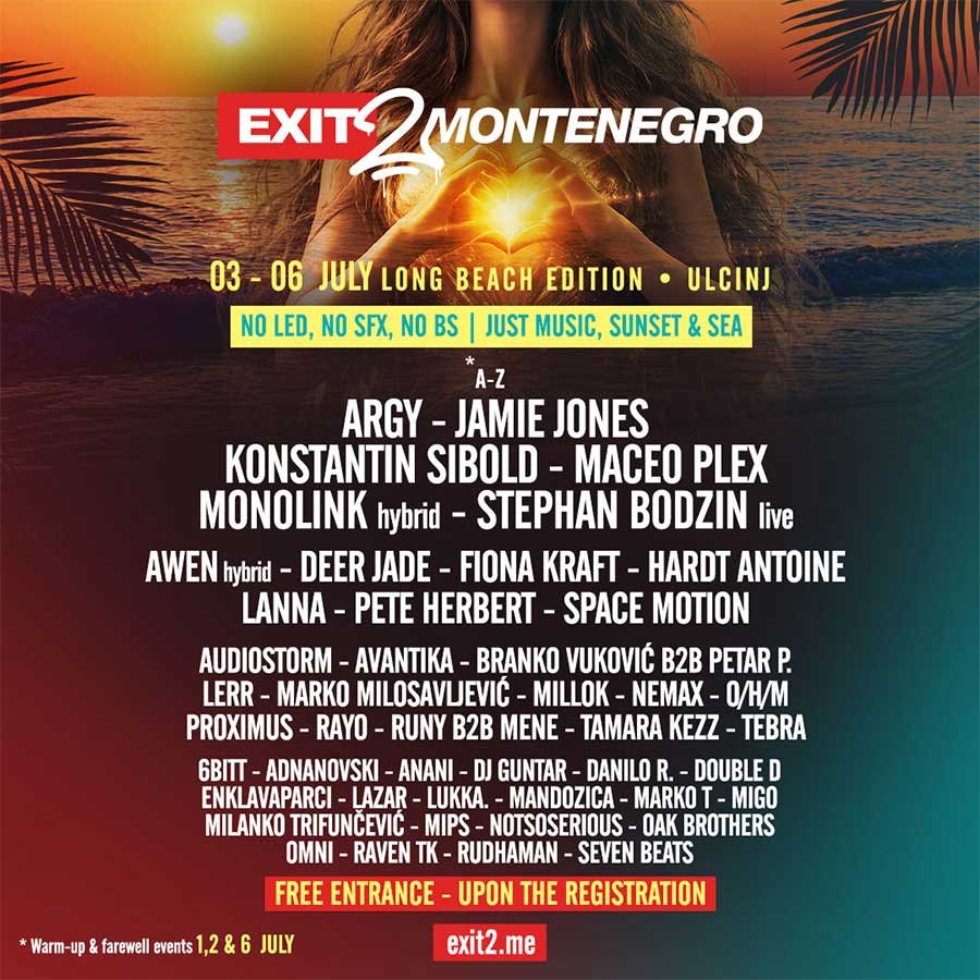EXIT to Montenegro 2026 poster