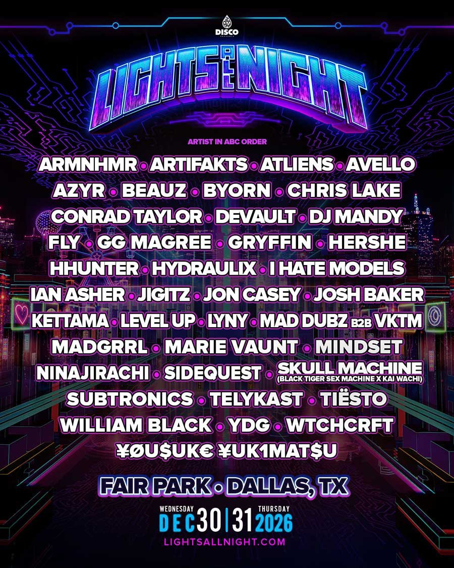 Lights All Night 2026 phase 1 poster