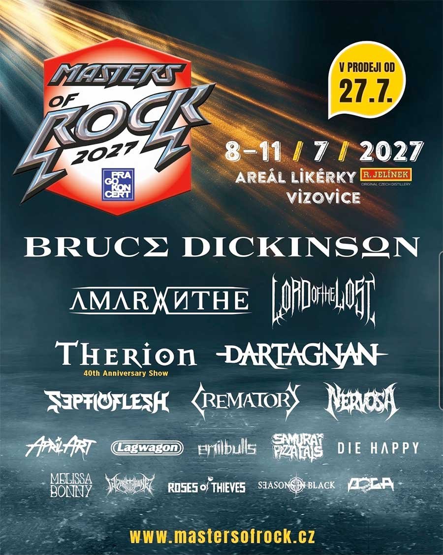 Masters of Rock Festival Czech 2027 phase 1 poster
