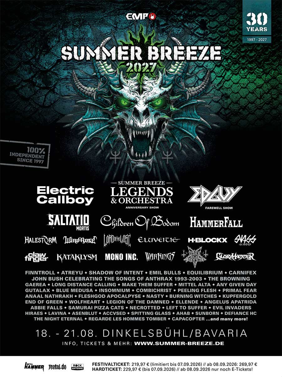 Summer Breeze Open Air 2027 phase 1 poster