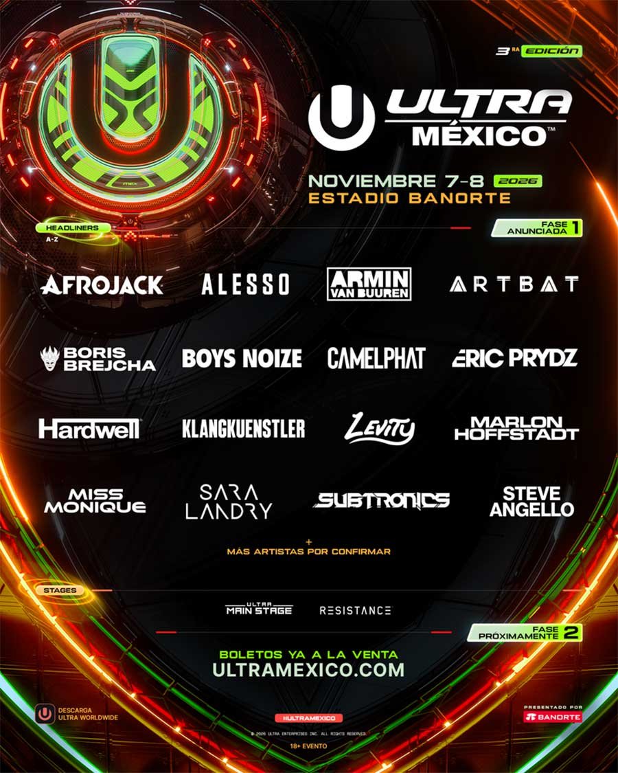 Ultra Mexico 2026 phase 1 poster