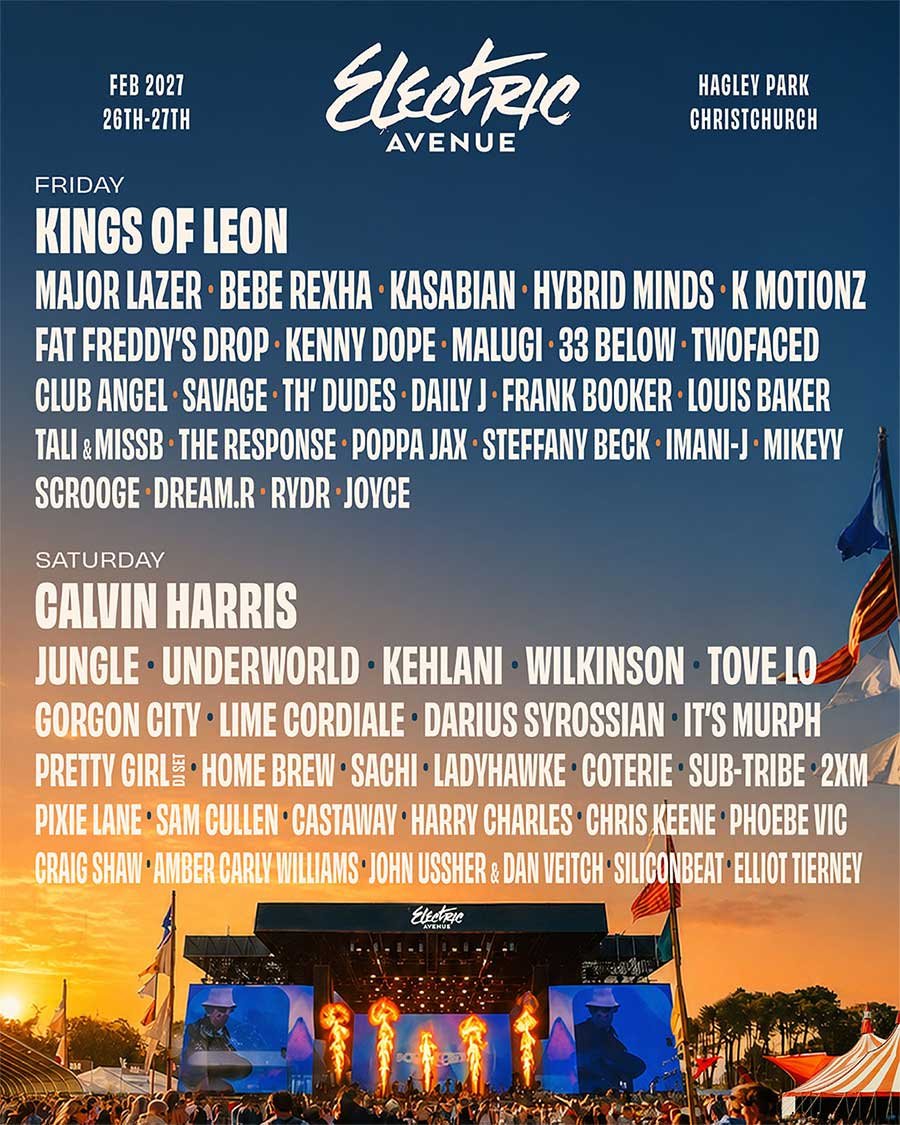 Electric Avenue New Zealand 2027 poster