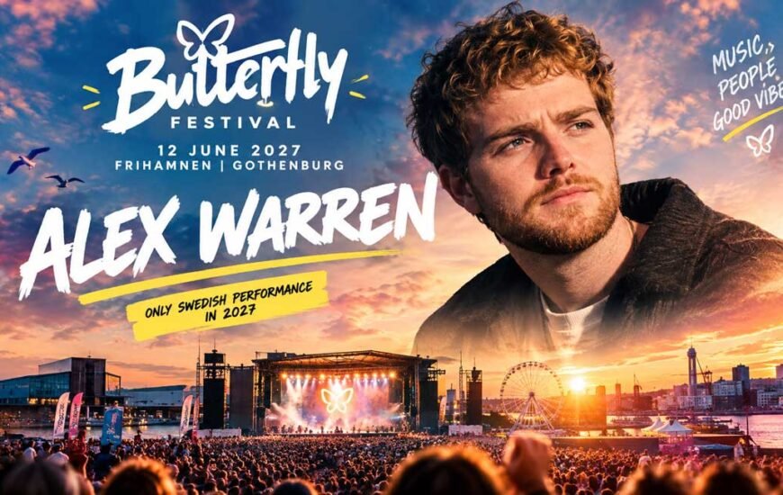 Alex Warren headlines Butterfly Festival 2027 in Gothenburg